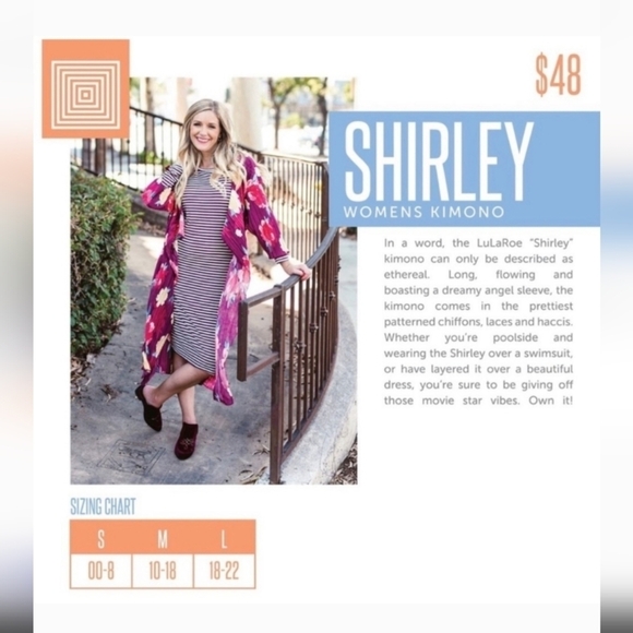 Lularoe Shirley Kimono Sheeth Sheer Coverup Sz Small - Picture 3 of 10